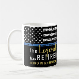 Polisen Pension Thin Blue Line American Flagga Kaffemugg