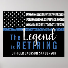 Polisen Pension Thin Blue Line American Flagga Poster