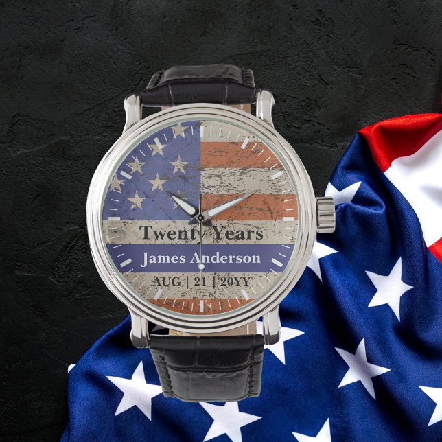 Polisen Pension Watch Thin Blue Line US Flagga Armbandsur (Skapare uppladdad)