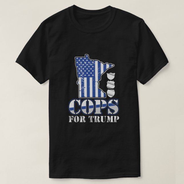 Polisen Policeman USA flagga G T Shirt (Design framsida)