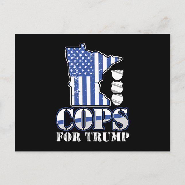 Polisen Policeman USA flagga G Vykort (Framsida)