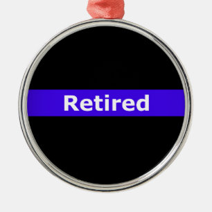Polisen Retirted gör blålinjen tunnare Julgransprydnad Metall
