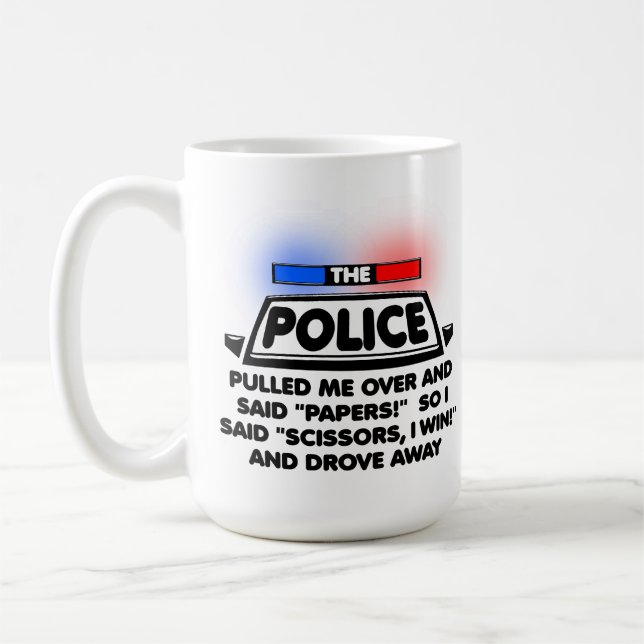 Polisen Sten Sax Påse Rolig Mugg (Vänster)