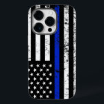 Polisen Styled Distress American Flagga<br><div class="desc">Ett tillsatta lagar-temat telefonfall med den populära tunna blå flagga av polis och tillsatta lagar.</div>