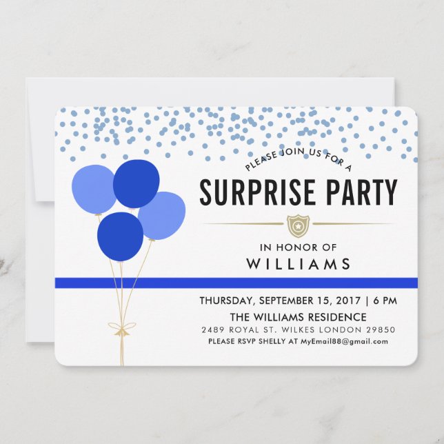Polisen Thated Surprise Party Inbjudningar (Framsida)