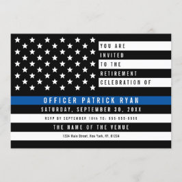 Polisen Thin Blue Line American Flagga Pension Inbjudningar