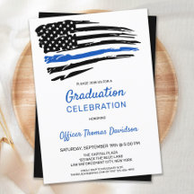 Polisen Thin Blue Line American Flagga Studenten