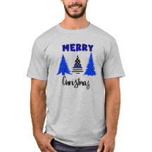 Polisen Thin Blue Line Julgran T-Shirt