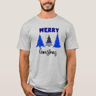 Polisen Thin Blue Line Julgran T-Shirt