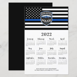 Polisen Thin Blue Line Logo 2022 Kalenderkort