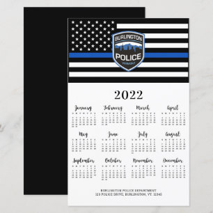 Polisen Thin Blue Line Logo 2022 Kalenderkort