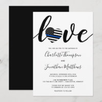 Polisen Thin Blue Line Tillsatta lagar Bröllop