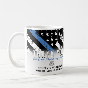 Polisen Thin Blue Line Tillsatta lagar Tack Kaffemugg