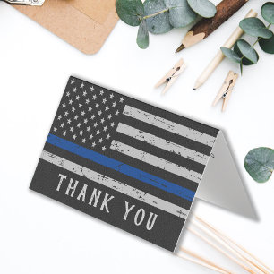 Polisen Thin Blue Line Tillsatta lagar Tack Visitkort