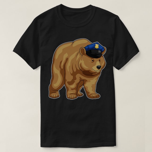 Polisen vid Bear Cop T Shirt (Design framsida)