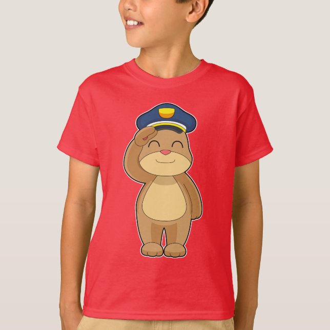 Polisen vid Bear Cop T Shirt (Framsida)