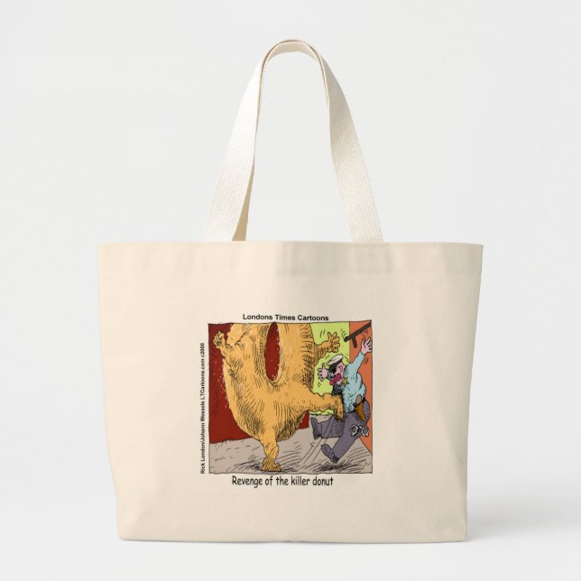 Polisen Vs Donut Funny Tecknad Jumbo Tygkasse (Framsidan)