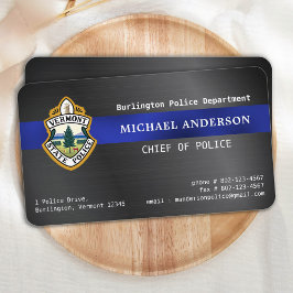 Polisens Anpassningsbar Logotyp Silver Blue Visitkort