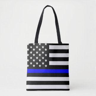 Polisens blå linje flagga usa förenade stater amer tygkasse