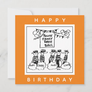 Polisens Finare Dress Boll Tecknad Kort