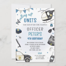 Polisens födelsedagsfest inbjudan - Polisman