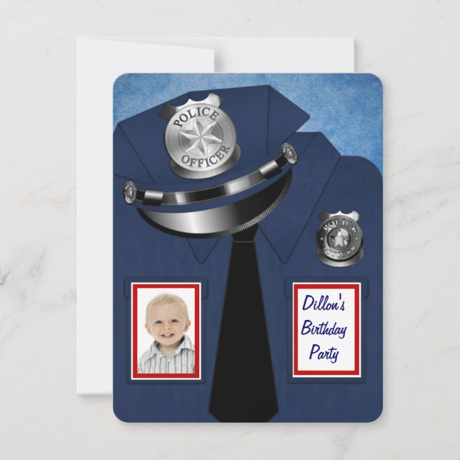 Polisens födelsedagsfest inbjudningar (Framsida)