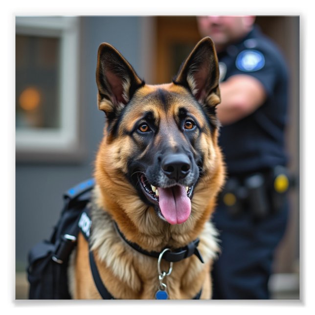 Polisens Hund Fototryck (Framsidan)