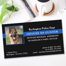 Polisens Hund K9 Enhet Tillsatta lagar Thin Blue L Visitkort