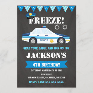 Polisens Inbjudningskort på födelsedagsinbjudan