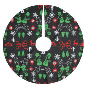 Polisens juldekoration julgransmatta borstad polyester