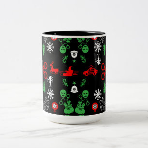 Polisens juldekoration Två-Tonad mugg