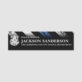 Polisens logotyp för Thin Blue Line Namnbricka