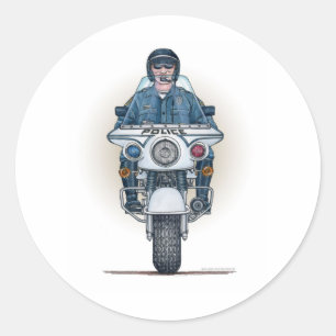 Polisens motorcykelmärke runt klistermärke