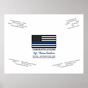 Polisens Pension Thin Blue Line Guest Bok Poster