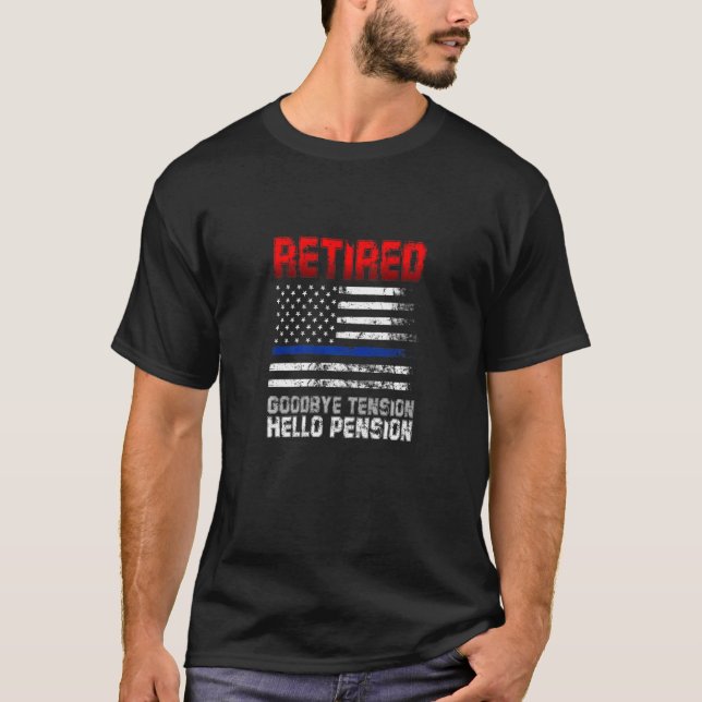 Polisens pensionerade adjö Hej Pensionspolitik T Shirt (Framsida)