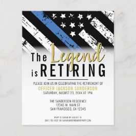 Polisens pensionering Tunn blå linje Budgetinbjuda