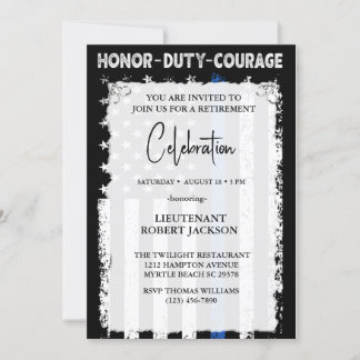 Polisens pensionsavgång födelsedag inbjudningar