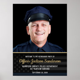 Polisens pensionsblå linje flagga foto välkommen poster