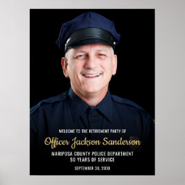 Polisens pensionsblå linje flagga foto välkommen poster