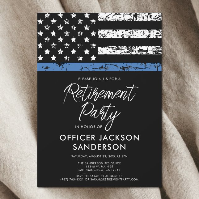Polisens pensionsfest Law Enforcement Inbjudningar (Police Officer Retirement Party Law Enforcement Invitation)