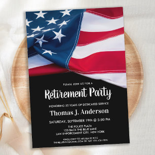 Polisens pensionsfest Patriotisk amerikansk flagga Inbjudningar
