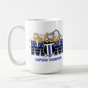 Polisens Personlig Mamma Badge Thin Blue Line Kaffemugg