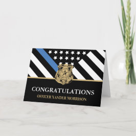 Polisens Studenten Blue Line Flagga Grattisar Kort
