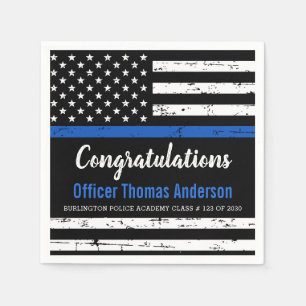 Polisens Studentfest Thin Blue Line Flagga Pappersservett