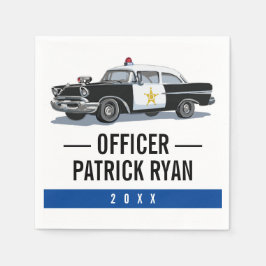 Polisens tunna blå Vintage - poliskort Monogram Pappersservett