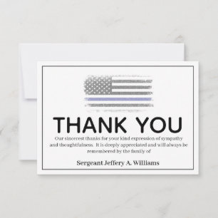 Polisens tunna Tack Bereaving Kort