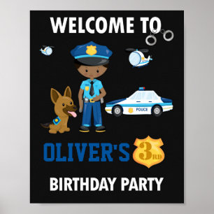 Polisens välkomstsignal party, polissignalen party poster
