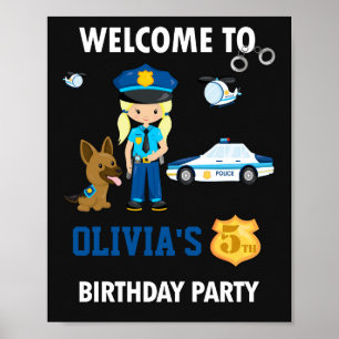 Polisens välkomstskylt party poster