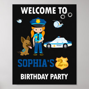 Polisens välkomstskylt, partyets skyltskylt poster