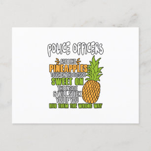 Poliser är som Ananas. Meddelande Vykort